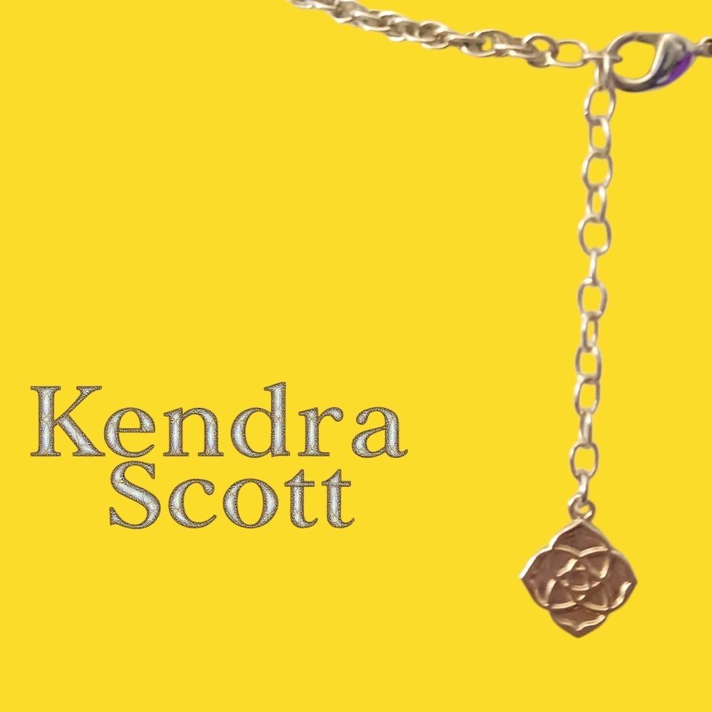 Kendra Scott Rayne Necklace-Green Malachite Illusion-EUC $98 Retail - Picture 5 of 11